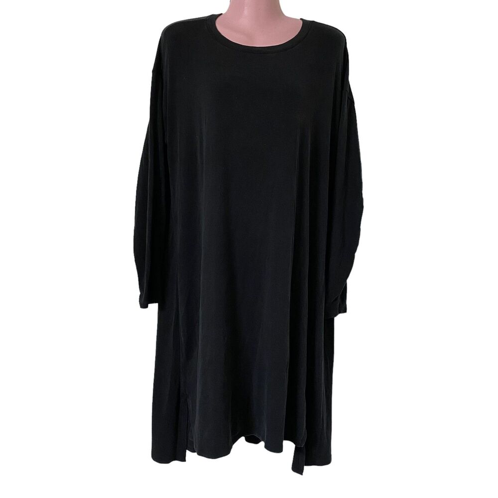 Eileen Fisher Dress Womens Medium Long Sleeve Oversized Tencel Lyocell Spandex